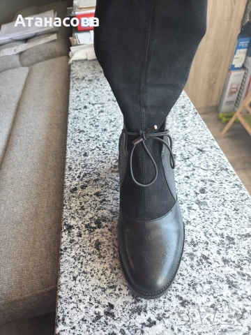 Дамски ботуши велур и кожа, снимка 4 - Дамски ботуши - 53670295