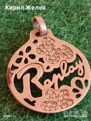 Сребърна висулка моден аксесоар от марката Replay с инкрустирани кристали 45725, снимка 2 - Колиета, медальони, синджири - 52933295