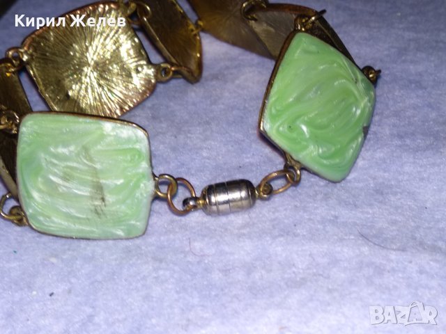 ЕФЕКТНА ЗЛАТИСТА с ЕМАЙЛ-ЛАК ВИНТИДЖ ГРИВНА от НЕРЪЖДАЕМА СТОМАНА с МАГНИТНА ЗАКОПЧАЛКА 11872, снимка 8 - Гривни - 41761560