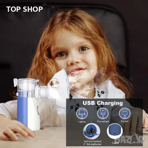 Инхалатор за възрастни, деца и бебета, Комплект пулверизатор с маска за лице и мундщук model UN208, снимка 9 - Маши за коса - 48540485