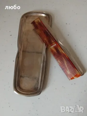 Сребърен Гребен 0,925 Със Поставка "Тип Поднос" Също Сребро 0.925, снимка 3 - Антикварни и старинни предмети - 48739040