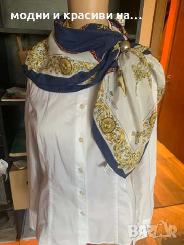 Разкошен копринен винтидж шал Parfums Creatifs Paris, снимка 4 - Шалове - 53632152