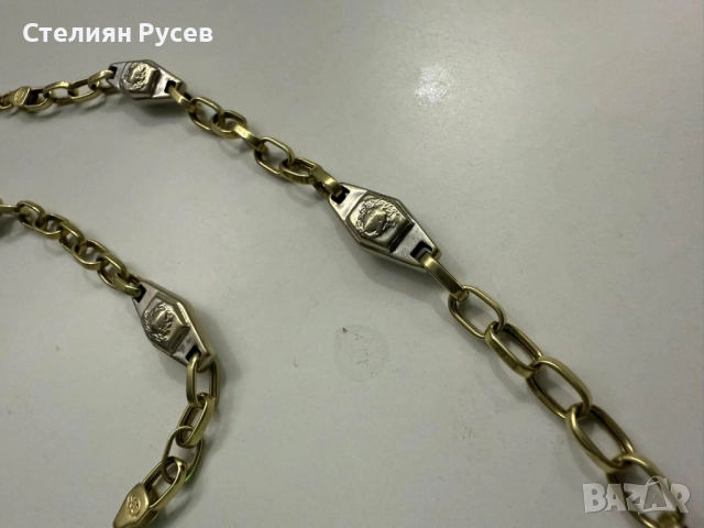16.37гр 56см мъжки златен ланец версаче / златно колие / синджир / ланец / злато / златен / GOLD 585, снимка 5 - Колиета, медальони, синджири - 52028592