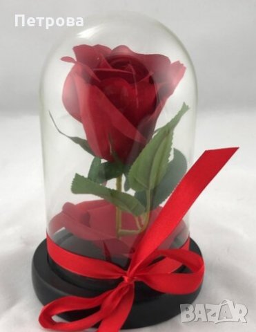 Вечна роза/Роза в стъкленица-17х10 см./изкуствена роза, снимка 3 - Декорация за дома - 35705088