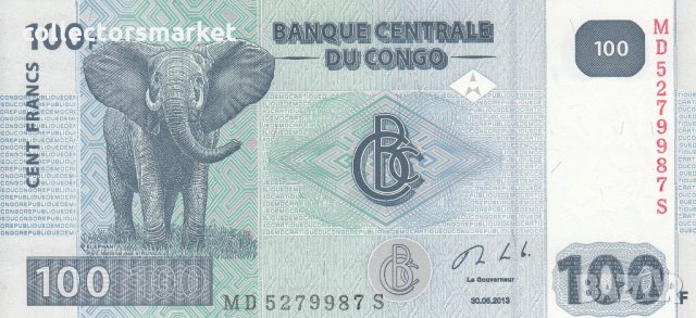 100 франка 2013, Демократична република Конго