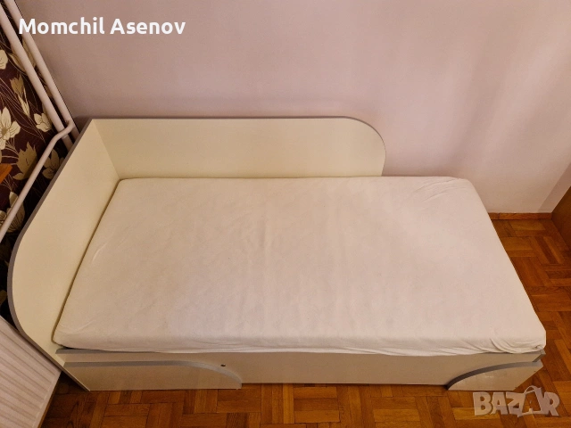 Единично легло с повдигащ механизъм и матрак 90/190см, снимка 3 - Спални и легла - 53429354