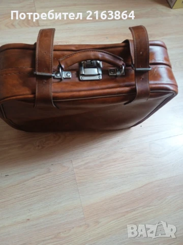 Стар кожен куфар, снимка 3 - Антикварни и старинни предмети - 50484011