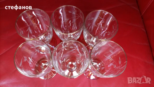 Страхотен ракиен комплект от едно време, златни кантове, ръчна гравюра, снимка 9 - Антикварни и старинни предмети - 51327190