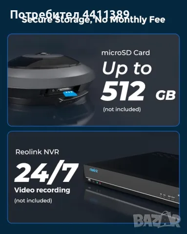 WiFi IP камера за наблюдение Reolink Fisheye FE-W 6MP 360°, снимка 7 - IP камери - 49503017