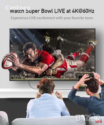 uni USB C към HDMI кабел (4K @ 60Hz), USB Type C Thunderbolt 3 към HDMI кабел -100 см, снимка 3 - Други - 35677857