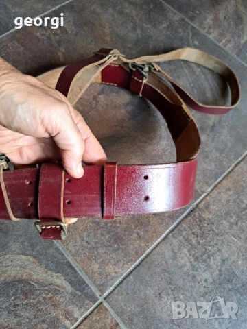 офицерски кожен колан с портупей 28/5, снимка 4 - Антикварни и старинни предмети - 51953295