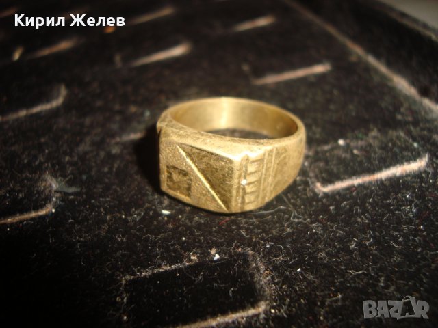 СТАР ПОЗЛАТЕН БРОНЗОВ ПРЪСТЕН ОРНАМЕНТИРАН РЪЧНО МАЙСТОРСКА АРТ ДЕКО ИЗРАБОТКА МАСИВЕН 83022, снимка 3 - Антикварни и старинни предмети - 33866933