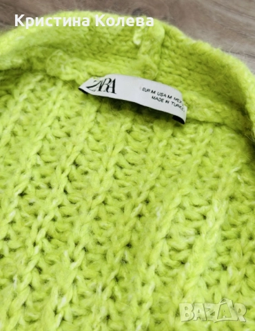 Дамска жилетка тип палто Zara, M, снимка 6 - Якета - 52742172