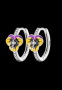 Дизайнерски модел сребърни обеци Пандора,колекция"Ladybug flowers",теменужки/нови, снимка 1 - Колиета, медальони, синджири - 44678984