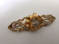стара дамска брошка от матерял дубле, снимка 3