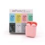 Безжични слушалки Inpods i12 TWS с цветен дизайн и управление чрез докосване цветове бял и черен, снимка 1 - Bluetooth слушалки - 44165915