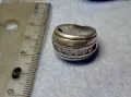 СТАР ДИЗАЙНЕРСКИ СКЪПОЦЕНЕН СРЕБЪРЕН ПРЪСТЕН СРЕБРО 925 с КАМЪНИ МОЙСАНИТ 25830, снимка 10