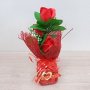 3534 Изкуствен букет рози с надпис I love you, в кутия, снимка 2