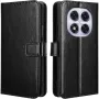 Кожен Калъф Тип Тефтер за Xiaomi Redmi Note 14 Pro /+ / Plus 5G - Черен, снимка 1
