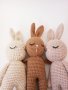 Зайчета ръчна изработка, плетени зайчета, играчка за бебе, неутрален цвят зайче, снимка 3
