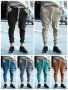 Мъжки ежедневни панталони със свободни крака и персонализирани цветни блокчета, 6цвята , снимка 1 - Панталони - 44701636