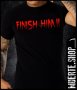 Черна тениска с щампа FINISH HIM, снимка 1 - Тениски - 41080157
