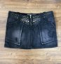 Blue Velvet Jeans Къса памучна дънкова пола с камъни, снимка 2