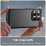 Защитен калъф AMORUS за Xiaomi 15T Pro | TPU, Въглеродна текстура | Вкл. Протектор | Черен, Червен, , снимка 6