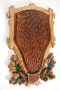 Поставка с дърворезба за ловен трофей на елен лопатар /череп с рога/, снимка 1 - Пана - 23786975