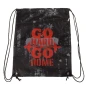 Спортна раница с джоб, Go hard-Go home, Черен, 34x41см., снимка 1