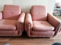 Гарнитура - диван, два фотьойла и табуретка, всичко на колелца, снимка 3