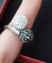 Сребърен пръстен с камъни "Swarovski" проба 925 , снимка 4