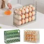 Органайзер за яйца за хладилник, съхранение, флип с 3 слоя, 30 части, ABS, снимка 5