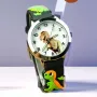 Анимационен детски кварцов часовник Динозавър-Reloj Niño,силиконова лента, снимка 4