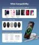 INMOZATA 3-в-1 магнитна безжична зарядна станция 15W за телефон, Apple Watch и AirPods, снимка 4
