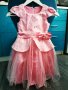 Официална рокля в розово с тюл и дантела размер 116, снимка 1