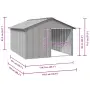 vidaXL Кучешка къща сива 116,5x153x81,5 см поцинкована стомана, снимка 9
