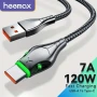 USB към USB Type-C Charging Cable 120W, найлонова оплетка, LED индикация, снимка 1