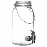 Стъклен ретро буркан за напитки с канелка 2 л. - код 2 литра, снимка 4 - Други - 34240279