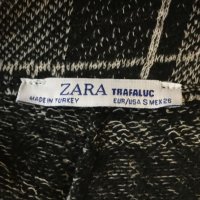 Zara Trafaluc плетен кариран панталон над глезена S, снимка 4 - Панталони - 41816058
