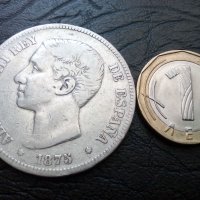 5 песети 1875 година сребро, снимка 1 - Нумизматика и бонистика - 42260997