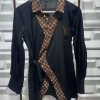Черна риза Louis Vuitton кодIM101M, снимка 2 - Ризи - 44739795