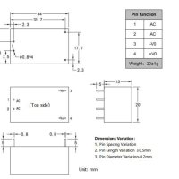 AC DC захранване модул 220В AC 5V DC  3W, снимка 1 - Друга електроника - 41854147