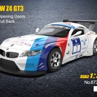 Метална количка BMW Z4 GT3 DTM, MSZ, отварящи се врати 202115, снимка 1 - Коли, камиони, мотори, писти - 34377053