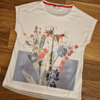 УНИКАЛНО КРАСИВА бяла блуза на цветя до 4ХЛ, снимка 1 - Тениски - 36273819