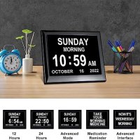 Нов Цифров календарен часовник 8инча/почасов звън възрастни хора/увредено зрение, снимка 4 - Други - 41662870