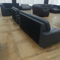 Нови Сиви кожени дивани "ТОТО" - тройка и двойка, снимка 3 - Дивани и мека мебел - 39393514