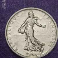 5 франка 1960 сребро унк 12 грама проба 835 / 1000, снимка 2 - Нумизматика и бонистика - 41522916