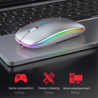 ✨Безжична Bluetooth мишка в няколко цвята BT+2.4G, снимка 3 - Клавиатури и мишки - 39245840