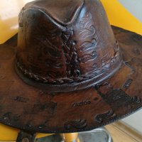 краварска южноамериканска ловна шапка  дебела телешка кожа седяла  за украса, снимка 2 - Екипировка - 40775205
